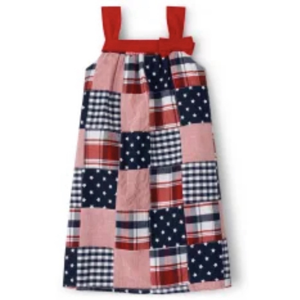 Gymboree Girls 10 American Cutie Plaid Madras Shift‎ Dress Patriotic
